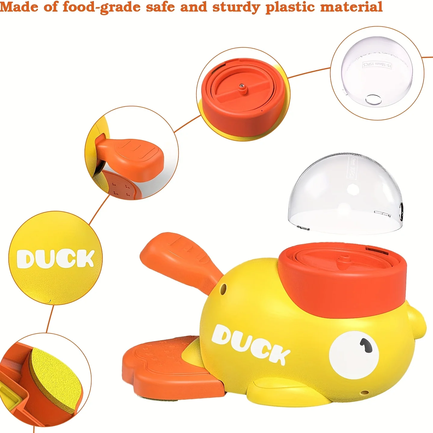 Interactive Press Dog Snack Dispenser Toy - Slow Feeder Puzzle Feeder, Duck Design, Encourages Healthy Eating & Mental Development, Durable Plastic Material, Perfect for All Breed Sizes, Dog Treats | Duckshaped | Durable Plastic